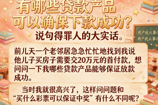 有哪些贷款产品可以确保下款成功？说句得罪人的大实话