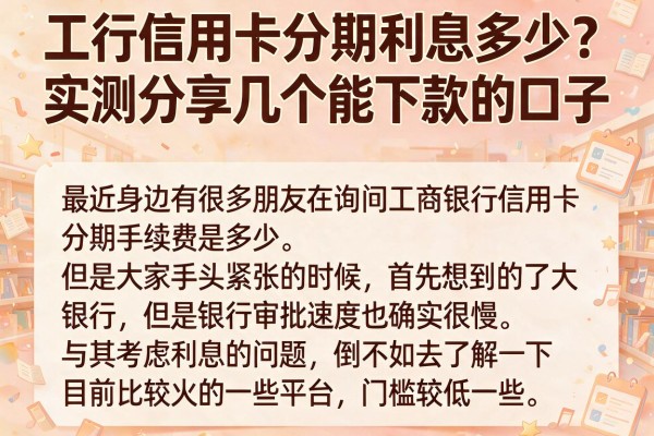 工行信用卡分期利息多少?实测分享几个能下款的口子