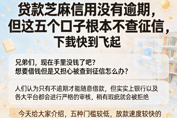 贷款芝麻信用没有逾期，但这五个口子根本不查征信，下款快到飞起
