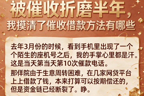 被催收折磨半年,我摸清了催收借款方法有哪些