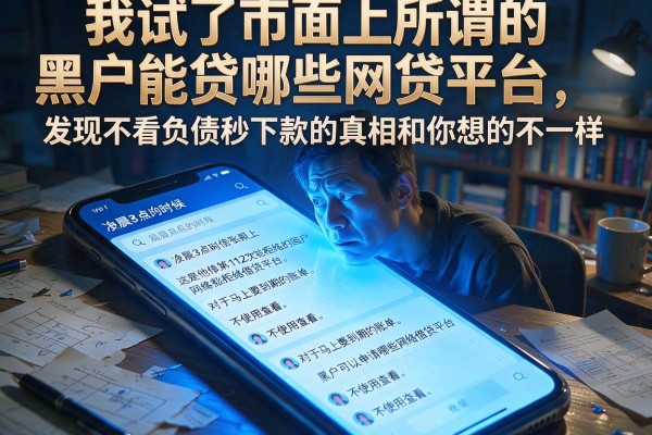 我试了市面上所谓的黑户能贷哪些网贷平台，发现不看负债秒下款的真相和你想的不一样