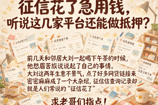 征信花了急用钱，听说这几家平台还能做抵押？求老哥们指点！