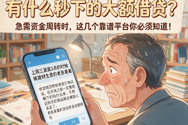 有什么秒下的大额借贷？急需资金周转时，这几个靠谱平台你必须知道！