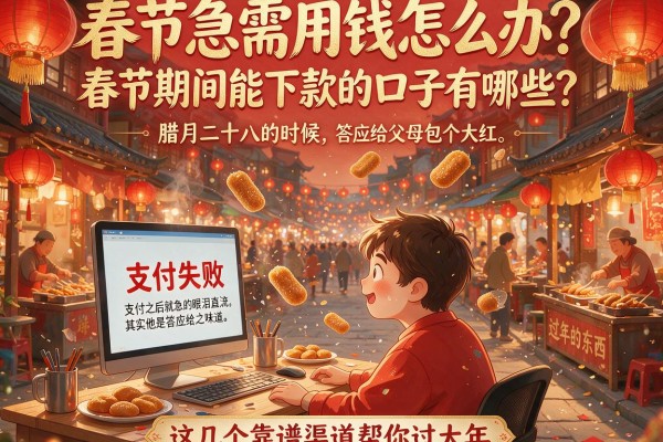 春节急需用钱怎么办？春节期间能下款的口子有哪些？这几个靠谱渠道帮你过大年