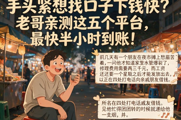 手头紧想找口子下钱快？老哥亲测这五个平台，最快半小时到账！