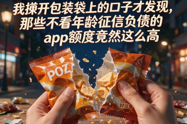 我撕开包装袋上的口子才发现，那些不看年龄征信负债的app额度竟然这么高