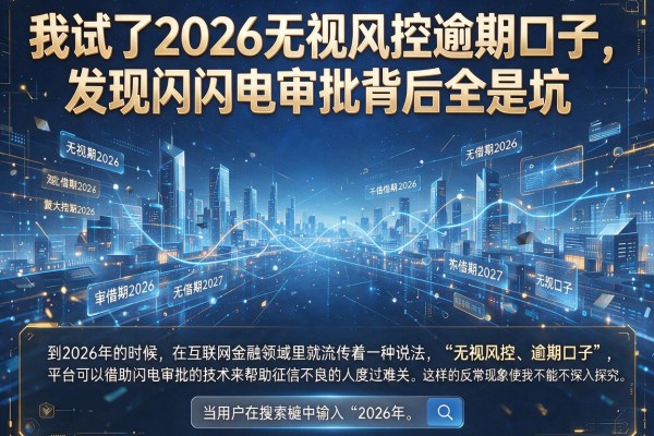 我试了2026无视风控逾期口子，发现闪电审批背后全是坑