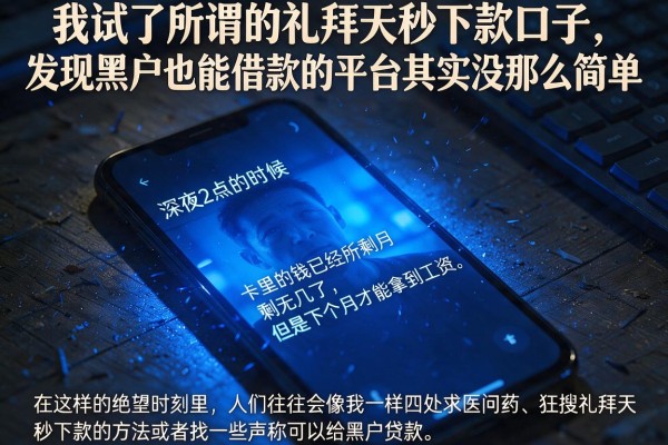 我试了所谓的礼拜天秒下款口子，发现黑户也能借款的平台其实没那么简单
