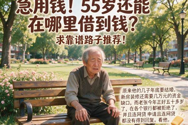 急用钱！55岁还能在哪里借到钱？求靠谱路子推荐！