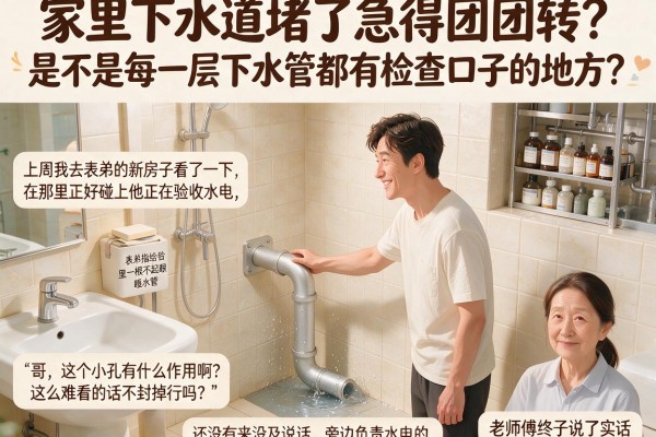 家里下水道堵了急得团团转？是不是每一层下水管都有检查口子的地方？老师傅终于说了实话