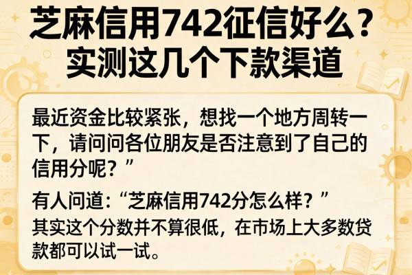 芝麻信用742征信好么？实测这几个下款渠道