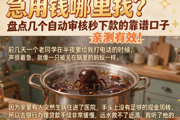 急用钱哪里找？盘点几个自动审核秒下款的靠谱口子，亲测有效！