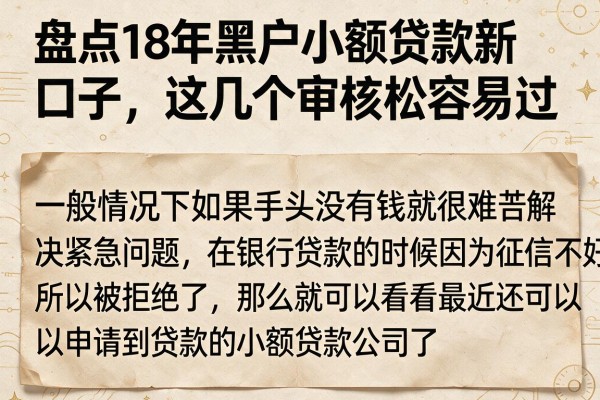 盘点18年黑户小额贷款新口子，这几个审核松容易过