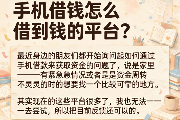 手机借钱怎么借到钱的平台？整理了几个还能下款的