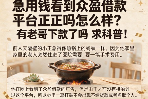急用钱看到众盈借款平台正规吗怎么样？有老哥下款了吗求科普！