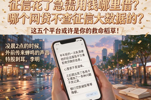征信花了急需用钱哪里借？哪个网贷不查征信大数据的？这五个平台或许是你的救命稻草！