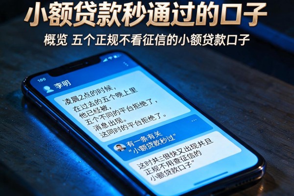 小额贷款秒通过的口子，概览五个正规不看征信的小额贷款口子