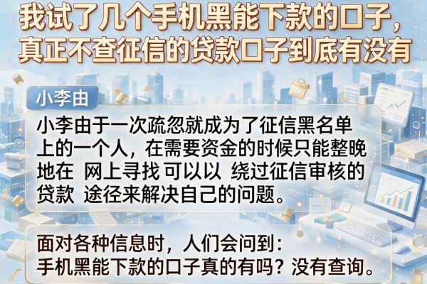 我试了几个手机黑能下款的口子，真正不查征信的贷款口子到底有没有