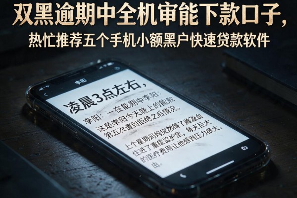 双黑逾期中全机审能下款口子，热忱推荐五个手机小额黑户快速贷款软件
