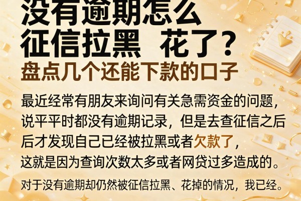 没有逾期怎么征信拉黑花了？盘点几个还能下款的口子