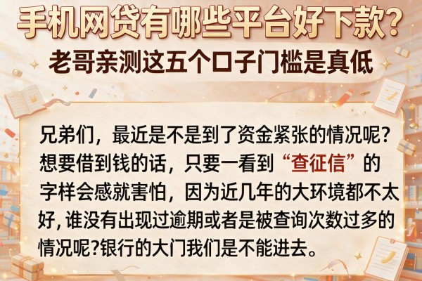 手机网贷有哪些平台好下款？老哥亲测这五个口子门槛是真低