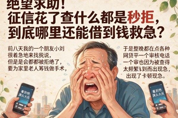 绝望求助！征信花了查什么都是秒拒，到底哪里还能借到钱救急？