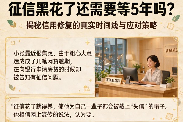 征信黑花了还需要等5年吗？揭秘信用修复的真实时间线与应对策略