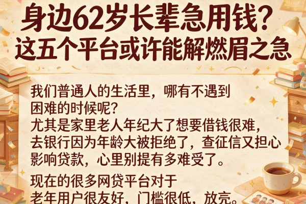 身边62岁长辈急用钱？这五个平台或许能解燃眉之急