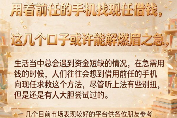 用着前任的手机找现任借钱，这几个口子或许能解燃眉之急