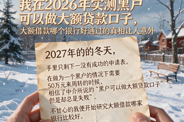 我在2026年实测黑户可以做大额贷款口子，大额借款哪个银行好通过的真相让人意外
