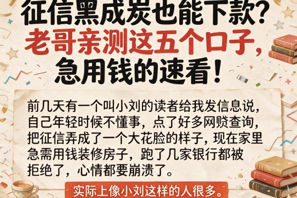 征信黑成炭也能下款？老哥亲测这五个口子，急用钱的速看！