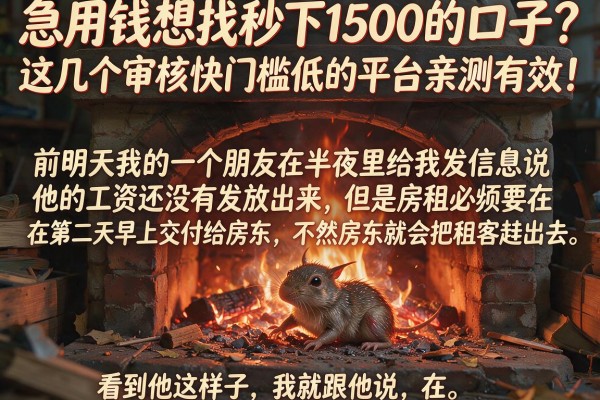 急用钱想找秒下1500的口子？这几个审核快门槛低的平台亲测有效！
