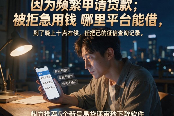 因为频繁申请贷款被拒急用钱哪里平台能借，鼎力推荐5个新号易贷速审秒下款软件