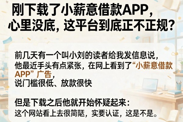 刚下载了小薪意借款APP，心里没底，这平台到底正不正规？
