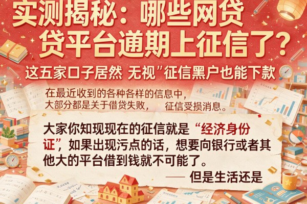实测揭秘：哪些网贷平台逾期上征信了？这五家口子居然“无视”征信黑户也能下款