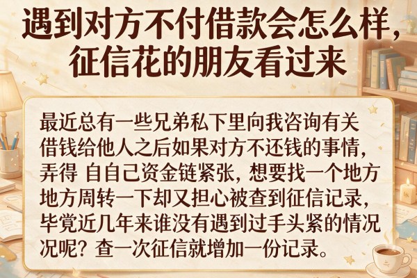 遇到对方不付借款会怎么样，征信花的朋友看过来