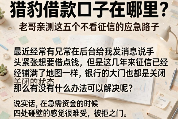 猎豹借款口子在哪里？老哥亲测这五个不看征信的应急路子