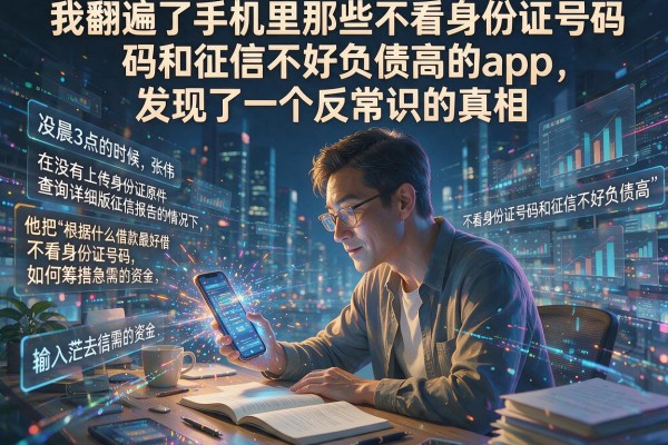 我翻遍了手机里那些不看身份证号码和征信不好负债高的app，发现了一个反常识的真相
