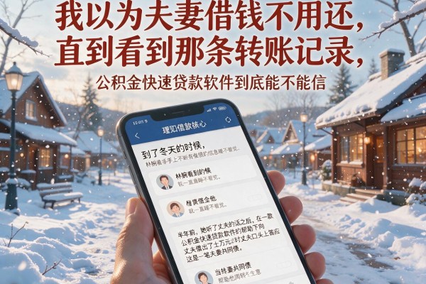我以为夫妻借钱不用还，直到看到那条转账记录，公积金快速贷款软件到底能不能信