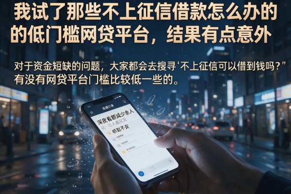 我试了那些不上征信借款怎么办的低门槛网贷平台，结果有点意外