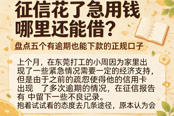 征信花了急用钱哪里还能借？盘点五个有逾期也能下款的正规口子