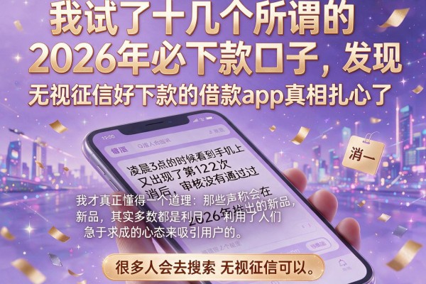 我试了十几个所谓的2026年必下款口子，发现无视征信好下款的借款app真相扎心了