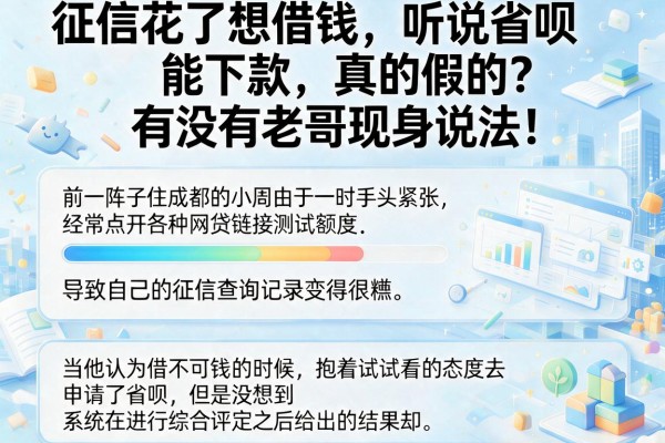 征信花了想借钱,听说省呗能下款,真的假的?有没有老哥现身说法!