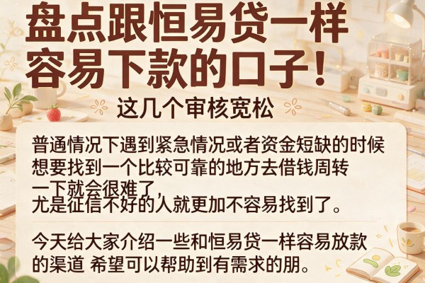 盘点跟恒易贷一样容易下款的口子，这几个审核宽松