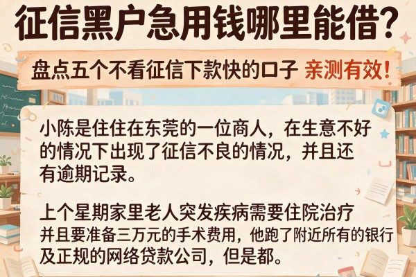 征信黑户急用钱哪里能借？盘点五个不看征信下款快的口子，亲测有效！