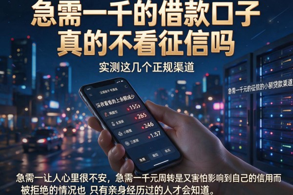 急需一千的借款口子真的不看征信吗，实测这几个正规渠道