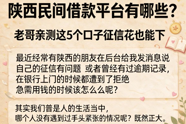 陕西民间借款平台有哪些？老哥亲测这5个口子征信花也能下