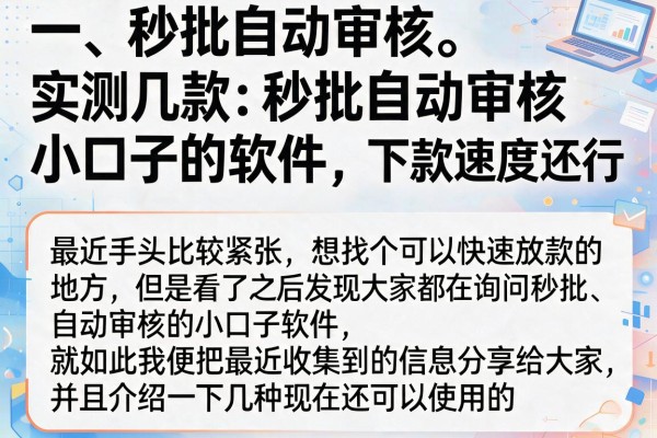 实测几款秒批自动审核小口子的软件，下款速度还行