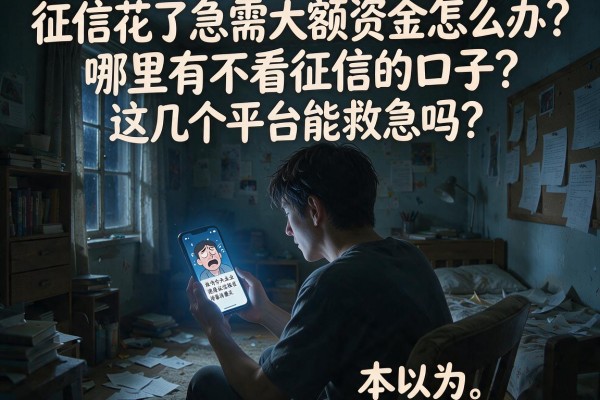 征信花了急需大额资金怎么办？哪里有不看征信的口子？这几个平台能救急吗？