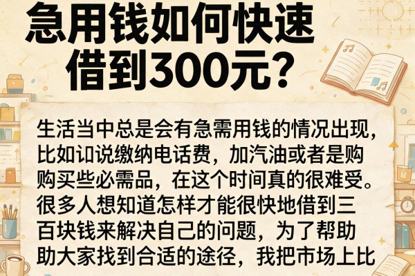 急用钱如何快速借到300元？实测这几个下款渠道